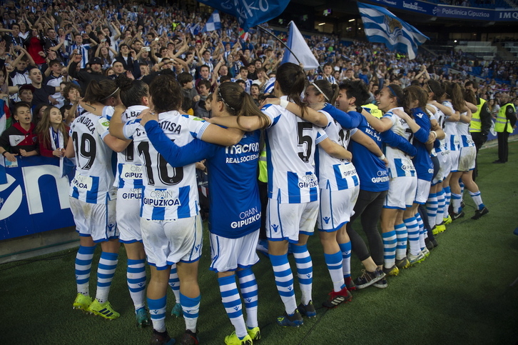 Las jugadoras celebran el pase a la final de Copa, en 2019.