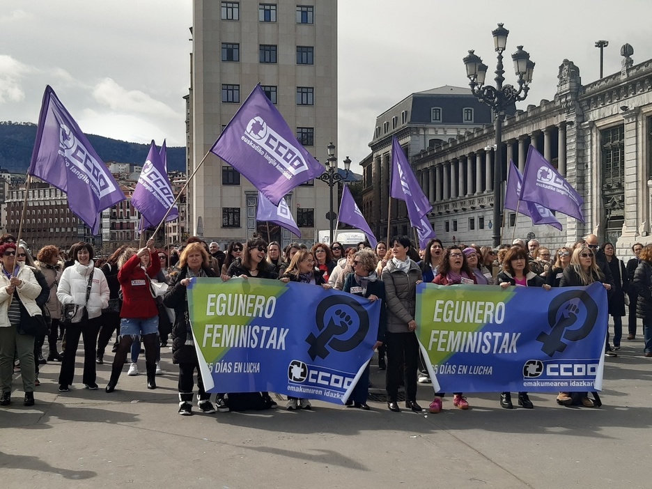 Concentración celebrada por CCOO en Bilbo