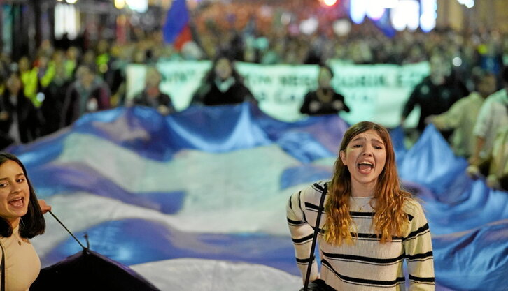 Cabecera de la manifestación del 8 de marzo en Bilbo.