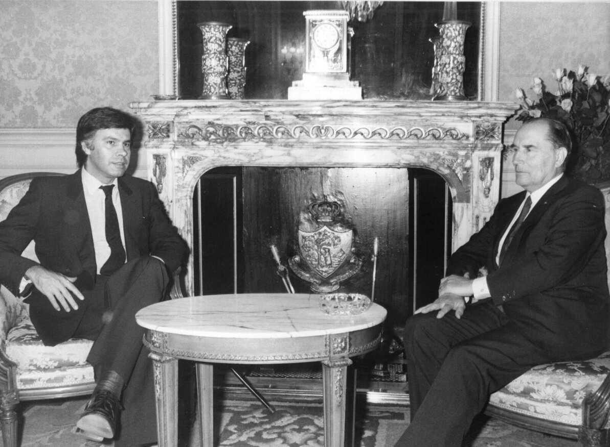 Felipe Gonzalez y François Mitterrand, en un encuentro en el palacio del Elíseo en París en 1982. 