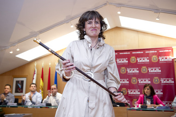 Imagen de archivo de Cristina Sota durante su etapa como alcaldesa de Tafalla.