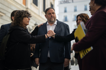 Oriol Junqueras, uno de los líderes represaliados, ha acudido al Congreso para «un día histórico».
