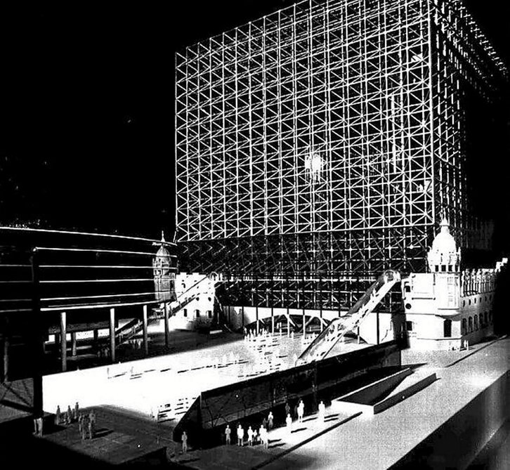 Oteiza eta Saez de Oizak Bilboko Alhondigarako egin zuten proiektuaren maketa, burutu gabea.