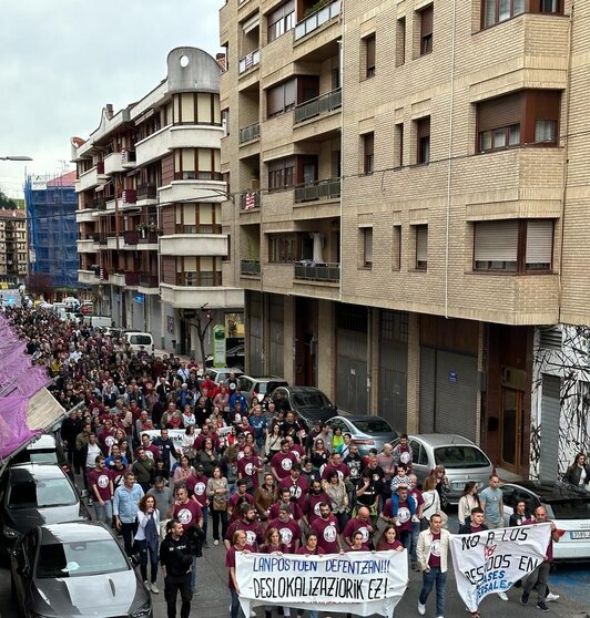Manifestación celebrada este sábado en Ugao.