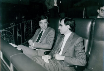 Felipe González y Alfonso Guerra, en el Congreso de los Diputados de Madrid en 1982.