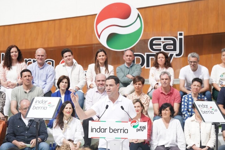 Imanol Pradales, este domingo en Arrasate.