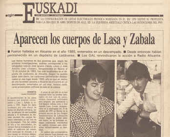 1995eko martxoaren 22ko 'Egin'-eko azaleko albiste nagusia. 