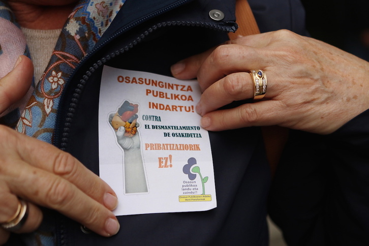 Imagen de archivo de una movilización contra el desmantelamiento de Osakidetza.