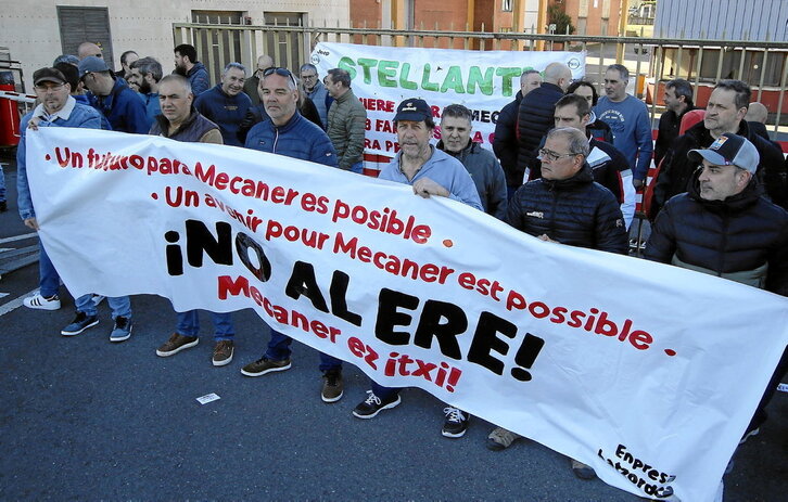 Imagen de archivo de una protesta de los trabajadores y trabajadoras de Mecaner en Urduliz.