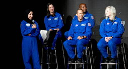 Houstongo Johnson Espazio Zentroan martxoaren 5ean «The Flies» taldeko astronauta berriak aurkezteko egindako zeremonia.