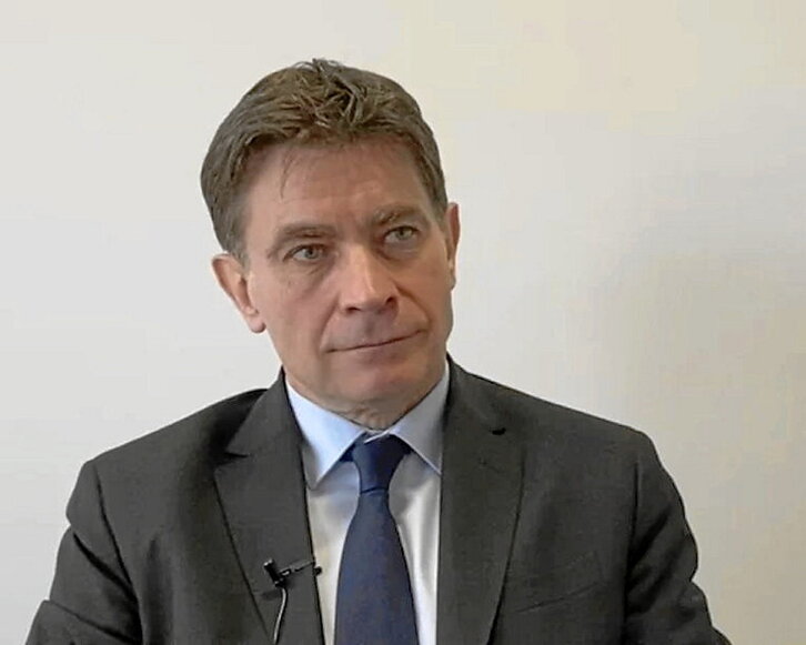 Vuelta-Simon, durante la entrevista con “Mediabask”.