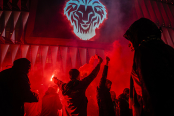 Ambiente previo al partido de semifinal de Copa entre Athletic y Atlético.
