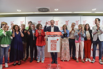 La actual cúpula de UPN, en una noche electoral.