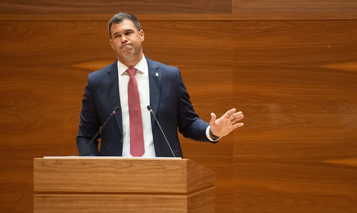 Javier García, parlamentario del PP en Nafarroa, en un pleno anterior.