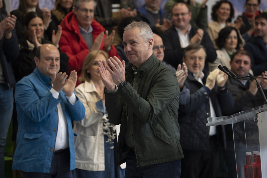 Urkullu, EAEko lehendakaria, Bilboko Aberri Egunean. Urkullu, EAEko lehendakaria, Bilboko Aberri Egunean.
