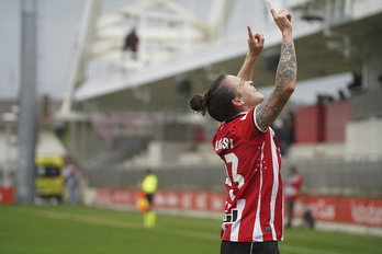 Patricia Zugasti ha firmado su primer hat-trick con la camiseta rojiblanca.