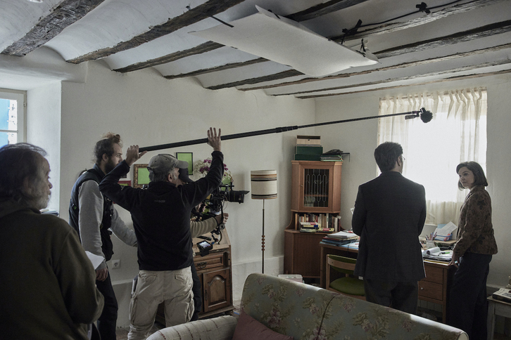 Un momento del rodaje de la película.