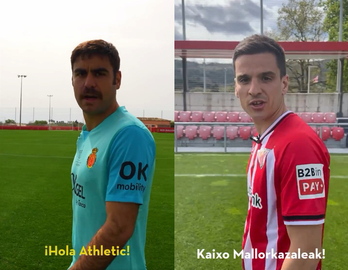 Futbolistas del Athletic y Mallorca intercambian euskara y catalán para desearse suerte en un video.