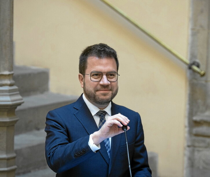 Pere Aragonès, en el Palau Centelles.