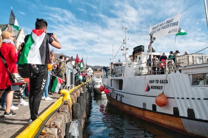 Foto de archivo de uno de los barcos de la Flotilla de la Libertad.