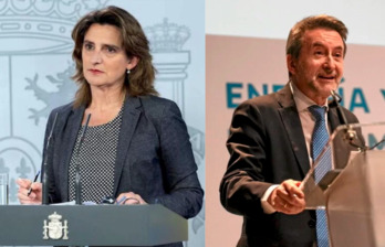 La ministra Ribera y el CEO de Repsol, Imaz.