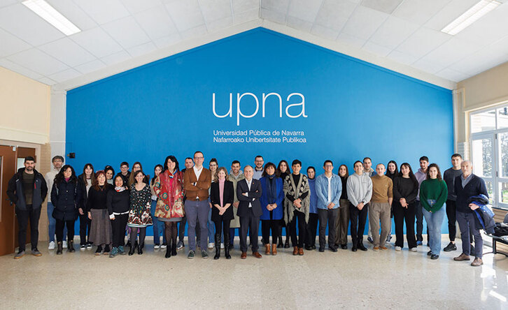 Irudian, ikasturte honetako doktoregaiak Nafarroako Doktoreko Eskolak (NADOE) harrera egiteko antolatutako jardunaldian.