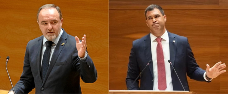 Javier Esparza (UPN) y Javier García (PP), en sendas intervenciones parlamentarias.