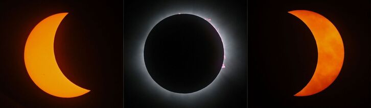 Combo del eclipse en Mazatlán, en el estado mexicano de Sinaloa. 