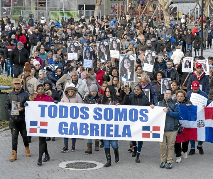 Movilización por Gabriela Reyes en Iruñea.