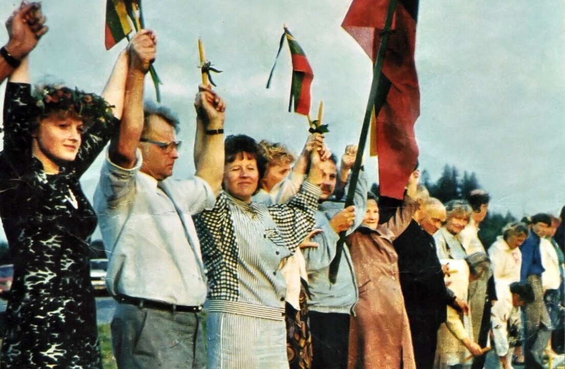 Lituania. Cadena humana por la independencia que unió las tres capitales bálticas en agosto 1989. 