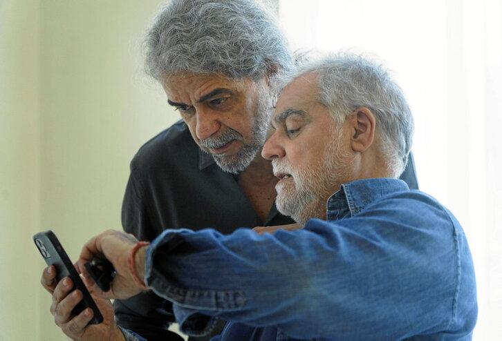 León de Aranoa y Zambrano, ayer en Donostia.