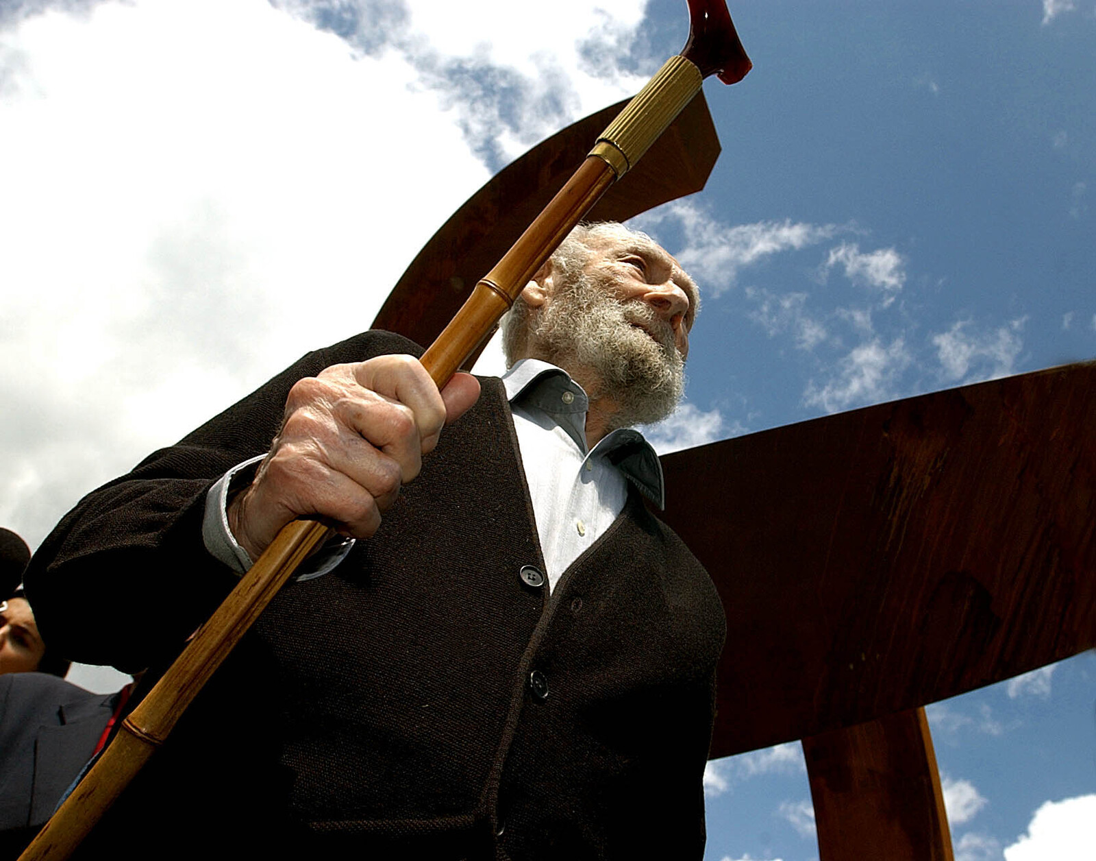 Jorge Oteiza, en una imagen de 2002 en Bilbo. (Jon HERNAEZ I FOKU)