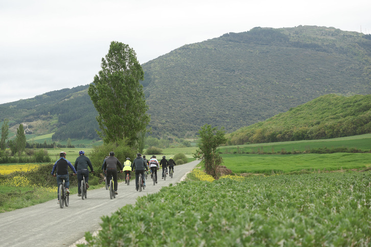 Plazaolako bide berdean egokitutako azken kilometroak Iruñerrian.