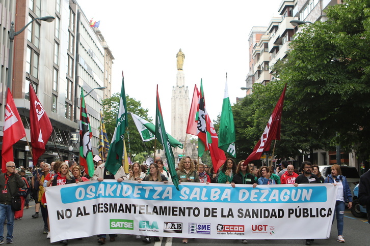 Osakidetzako langileen mobilizazioa, Bilbon.