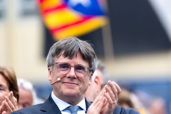 Carles Puigdemont, en un reciente acto en Elna, Catalunya Nord. 