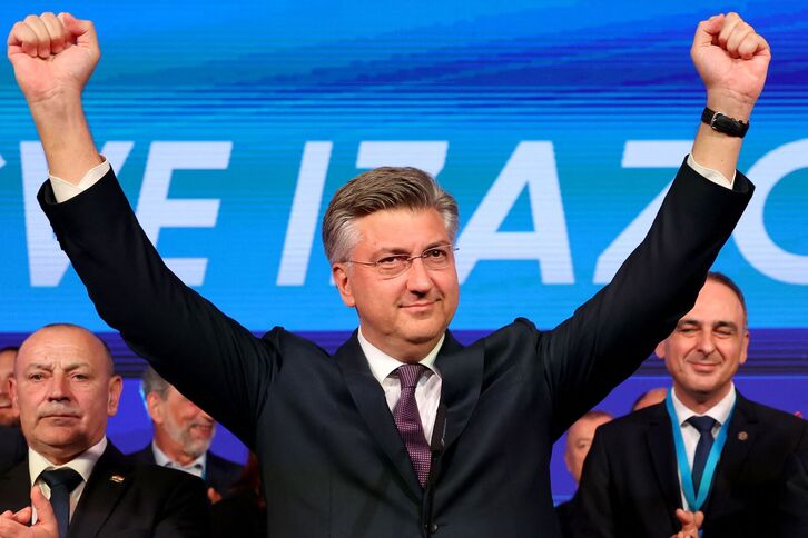 Andrej Plenkovic, primer ministro de Croacia, tras conocerse los resultados. 