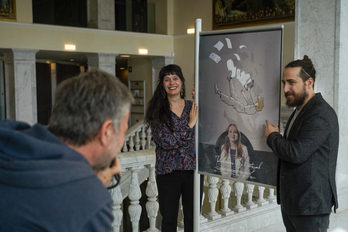 Amaia Merino y Aner Iriarte, en la presentación del estreno del filme. 