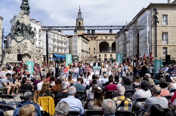 Imagen de un acto electoral celebrado por EH Bildu en Gasteiz.