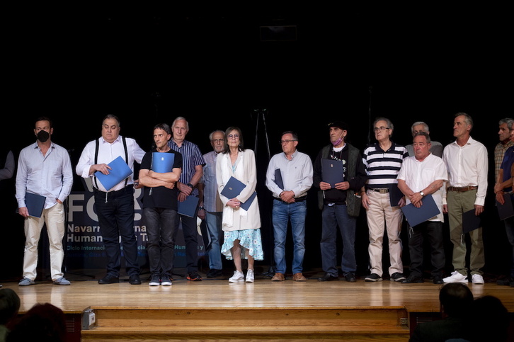 Imagen de archivo de un acto de reconocimiento en Nafarroa a personas que han sufrido abusos en el seno de la Iglesia.