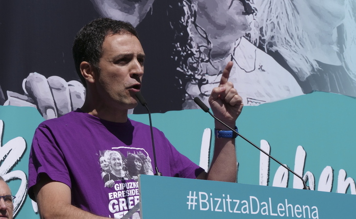 Mitxel Lakuntza, ELAko idazkari nagusia.