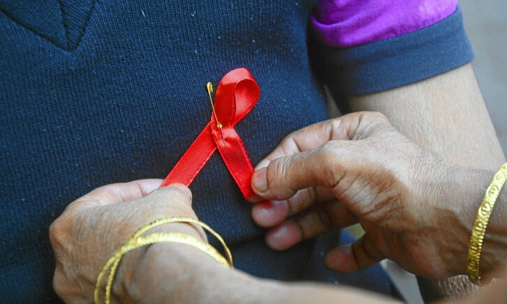 Hiesaren kontrako kanpaina Indian, artxiboko              irudi batean.