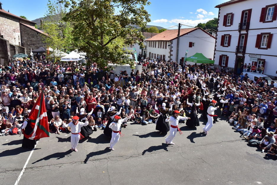 Jendez bete da plaza Nafarroaren Eguneko emanaldiak ikusteko.