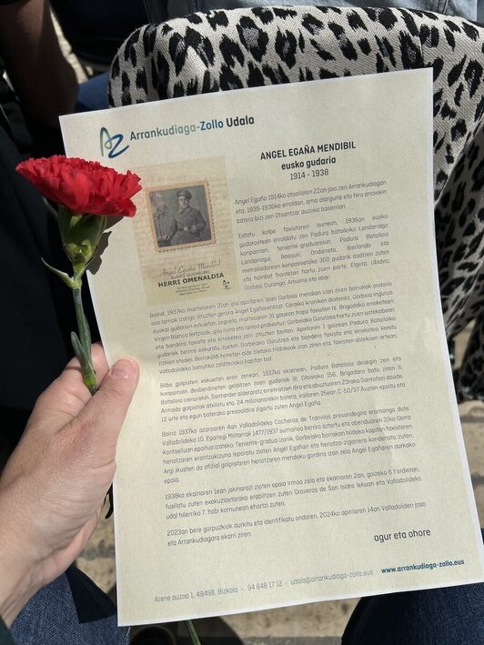 Homenaje a Ángel Egaña en Arrankudiaga.