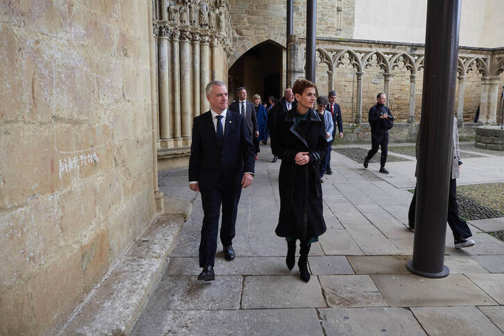 Los lehendakaris Urkullu y Chivite en un encuentro en Erriberri.