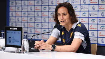 Natalia Arroyo ha comparecido hoy ante la prensa en Zubieta.