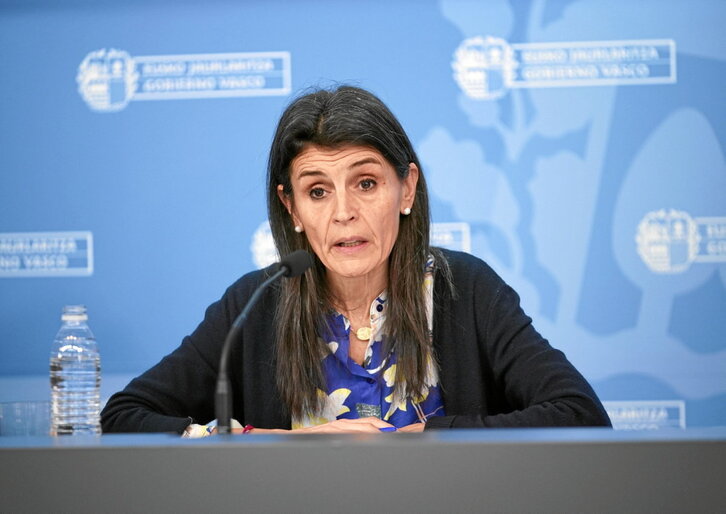 Nerea Melgosa, consejera en funciones de Igualdad, Justicia y Políticas Sociales, en una rueda de prensa.