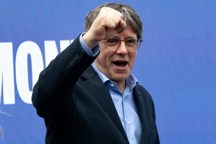 Carles Puigdemont, durante uno de los actos de esta campaña.
