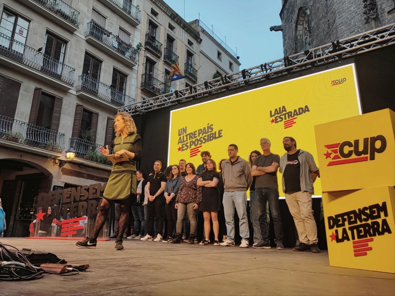 Laia Estrada, en el acto de la CUP en el Born de Barcelona. (EUROPA PRESS)
