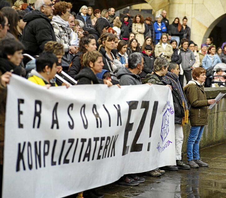 Concentración en Gernika el pasado diciembre debido a un caso de abusos.