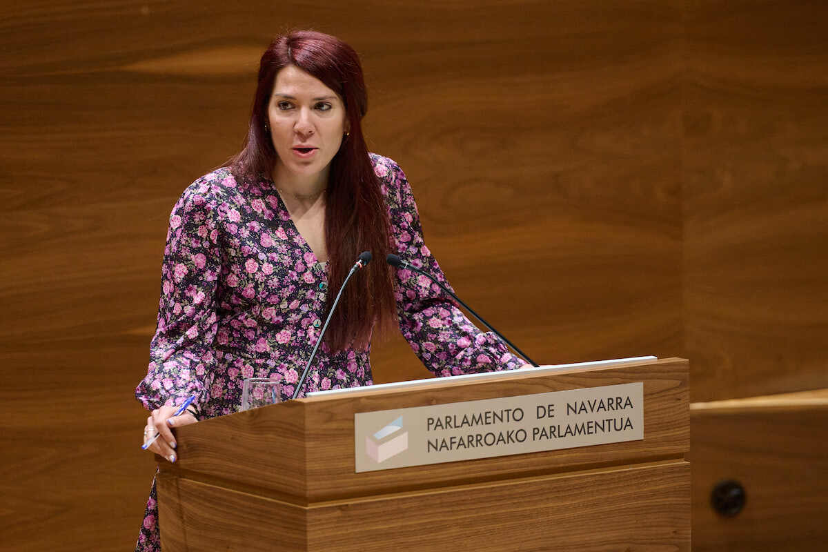 Itxaso Soto, parlamentaria de Geroa Bai, ha denunciado el genocidio en Gaza. (NAFARROAKO PARLAMENTUA) Itxaso Soto, parlamentaria de Geroa Bai, ha denunciado el genocidio en Gaza. (NAFARROAKO PARLAMENTUA)